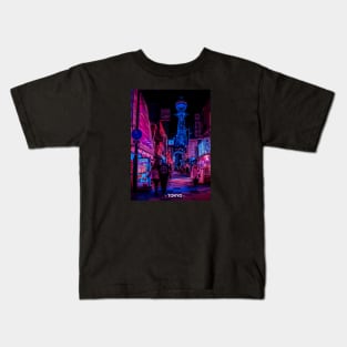 Tokyo Street Neon Synthwave Kids T-Shirt